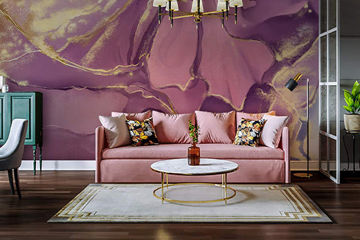 Color Purple: Adding A Touch of Elegance with Wallpaper in Living Spac