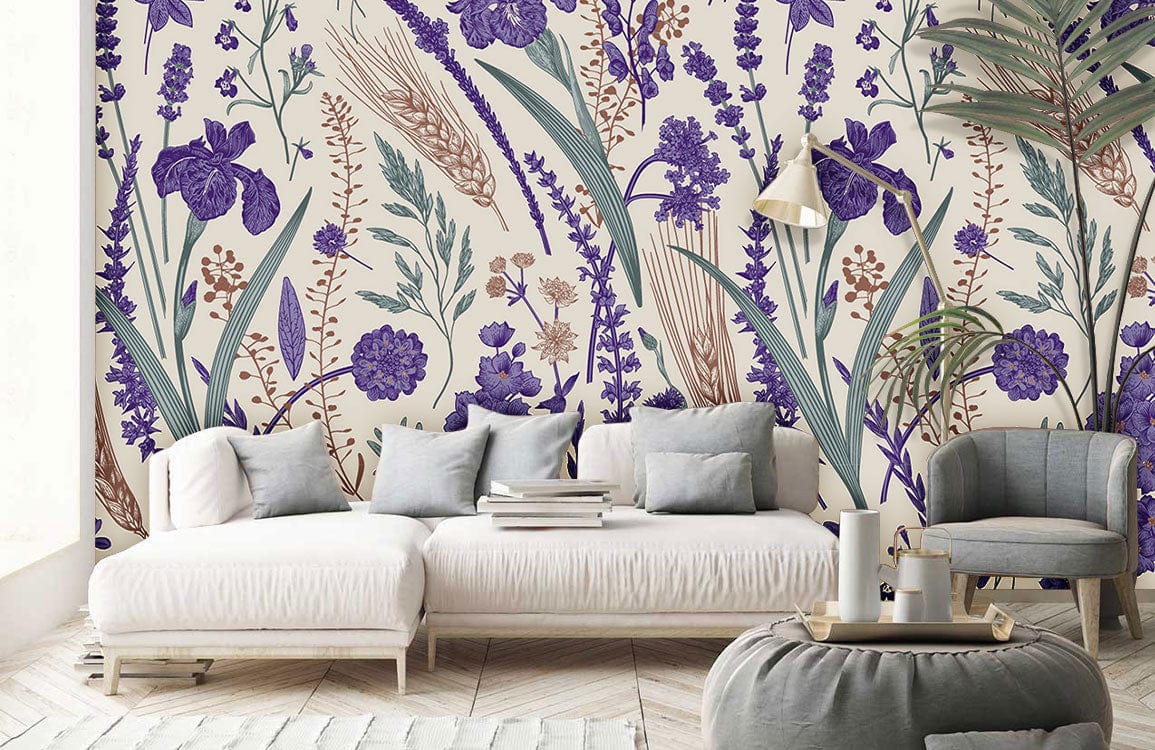 Lilac Wallpaper Bedroom