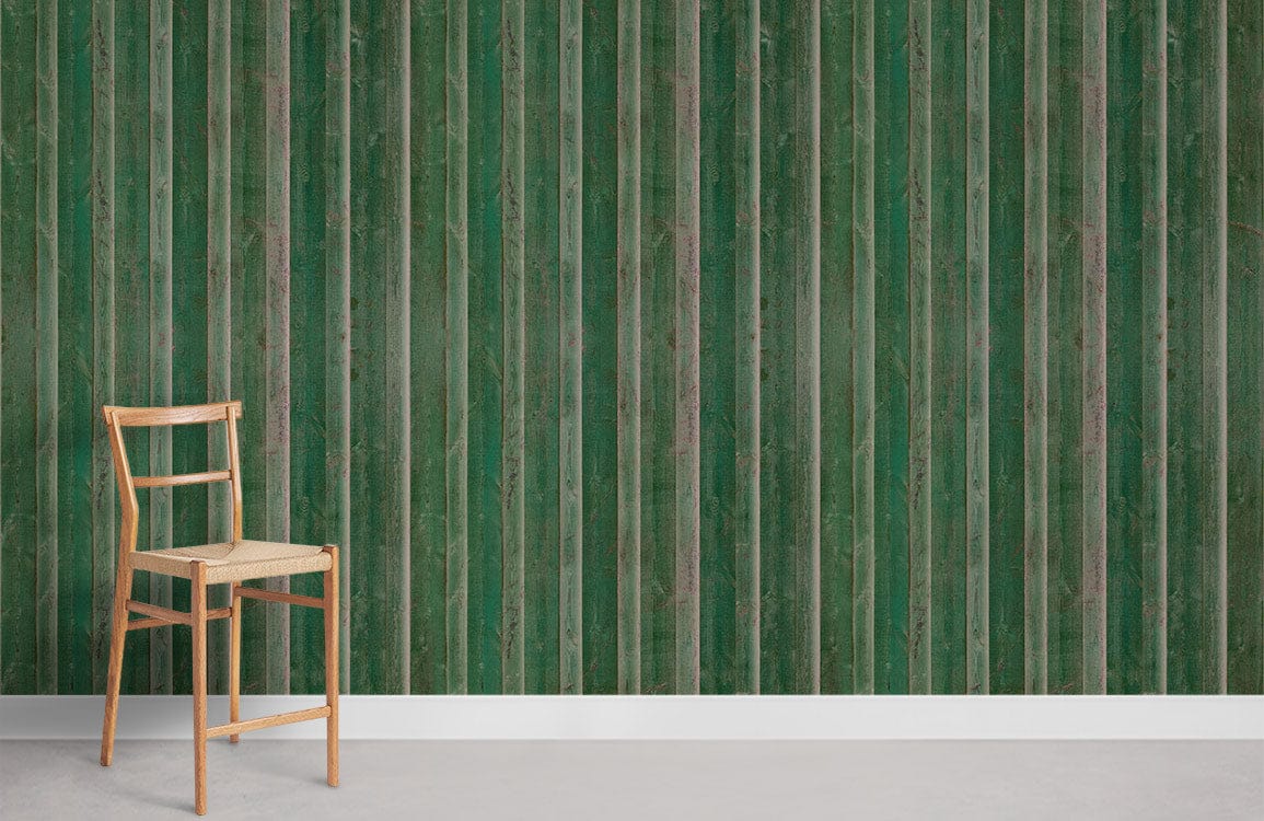 green vertical wood texture wall murals for home