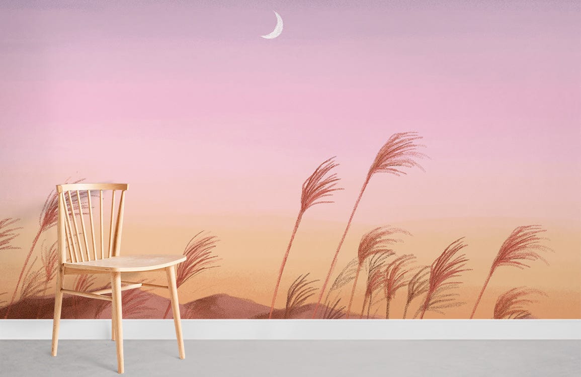 Pink Sunset Wallpaper Mural Room