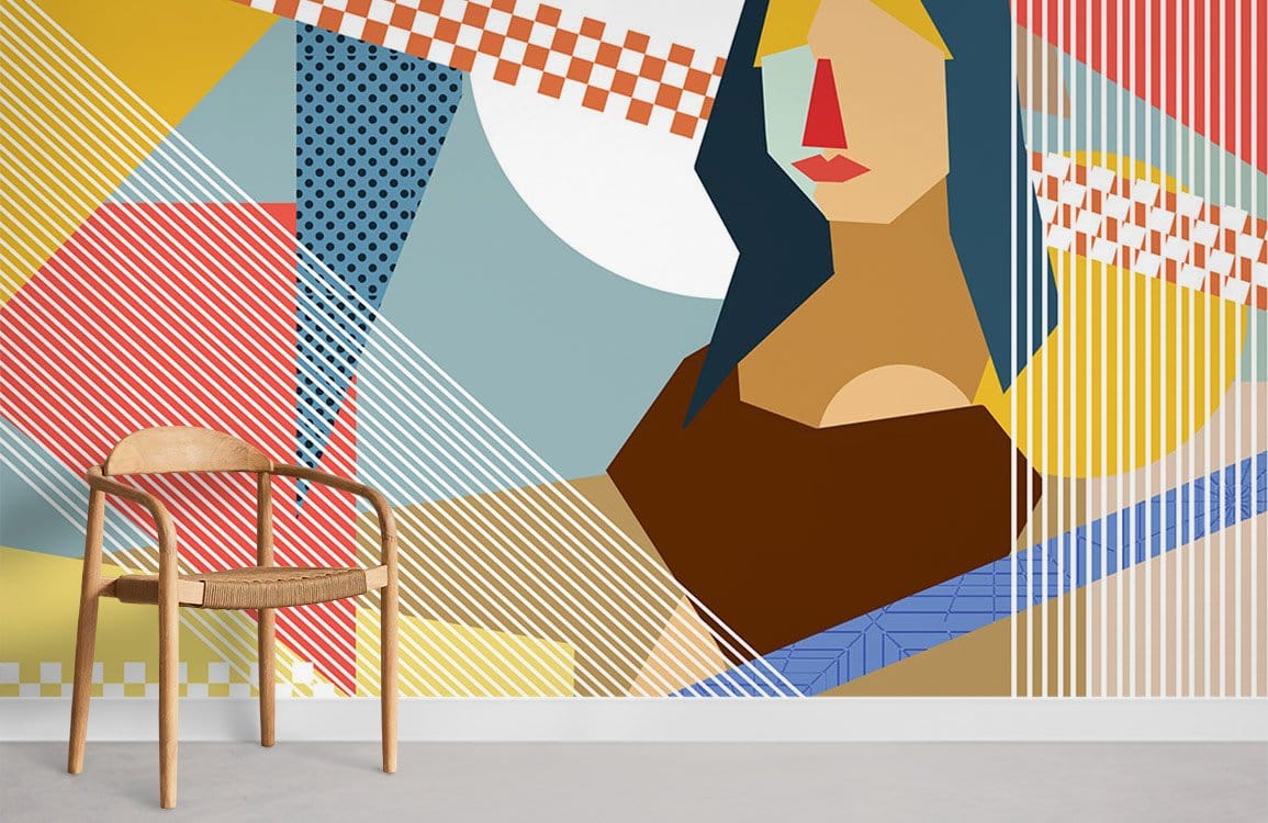 Mona Lisa Abstract Wallpaper Mural Room