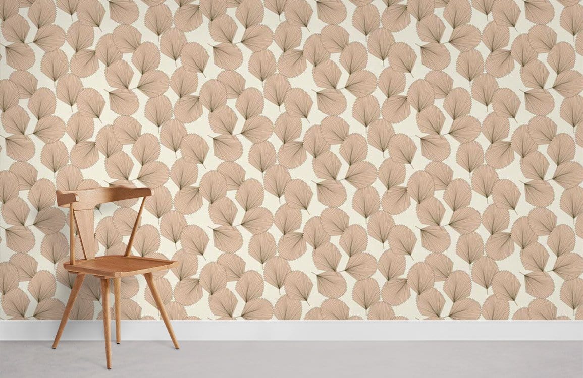 Cluttered Leaves wallpaper mural room
