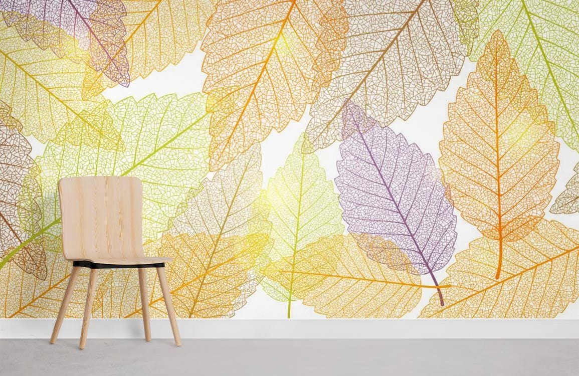 Colourful Leaves Wallpaper Mural Room