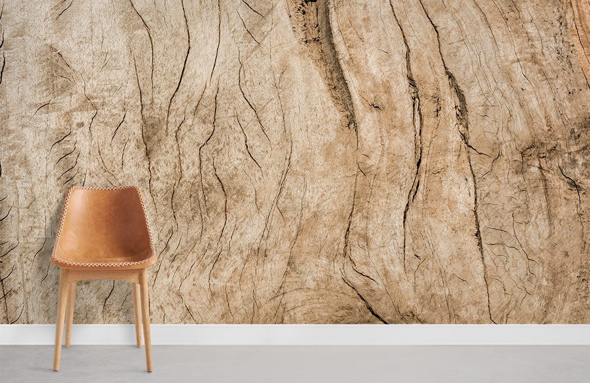 Cracked Wood Grain Mural Wallpaper