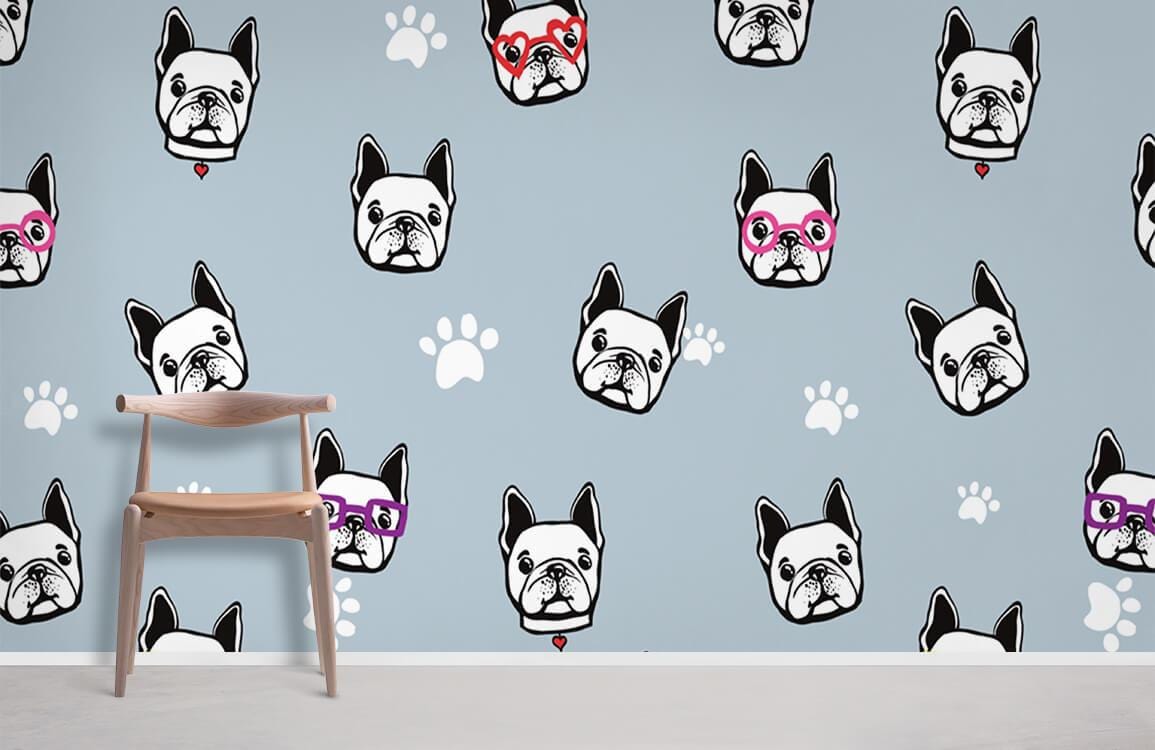  cute bulldog wallpaper mural