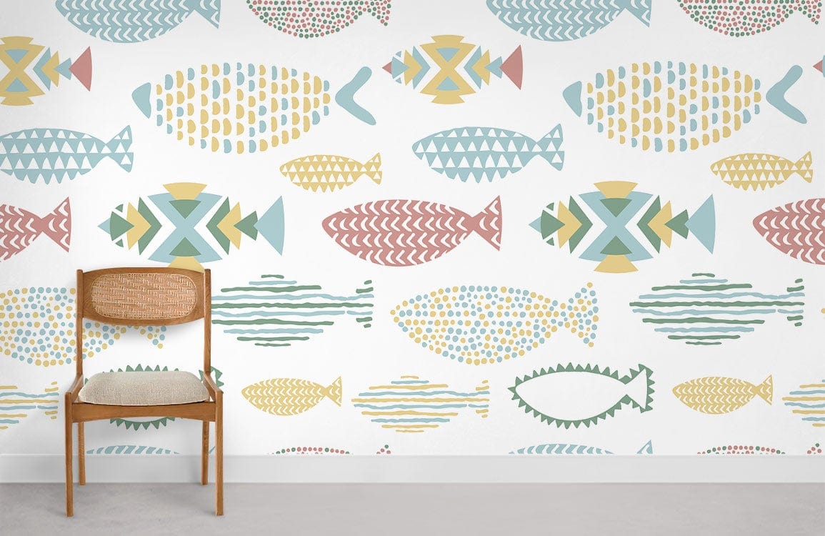 Fish Art Pattern Wallpaper Mural