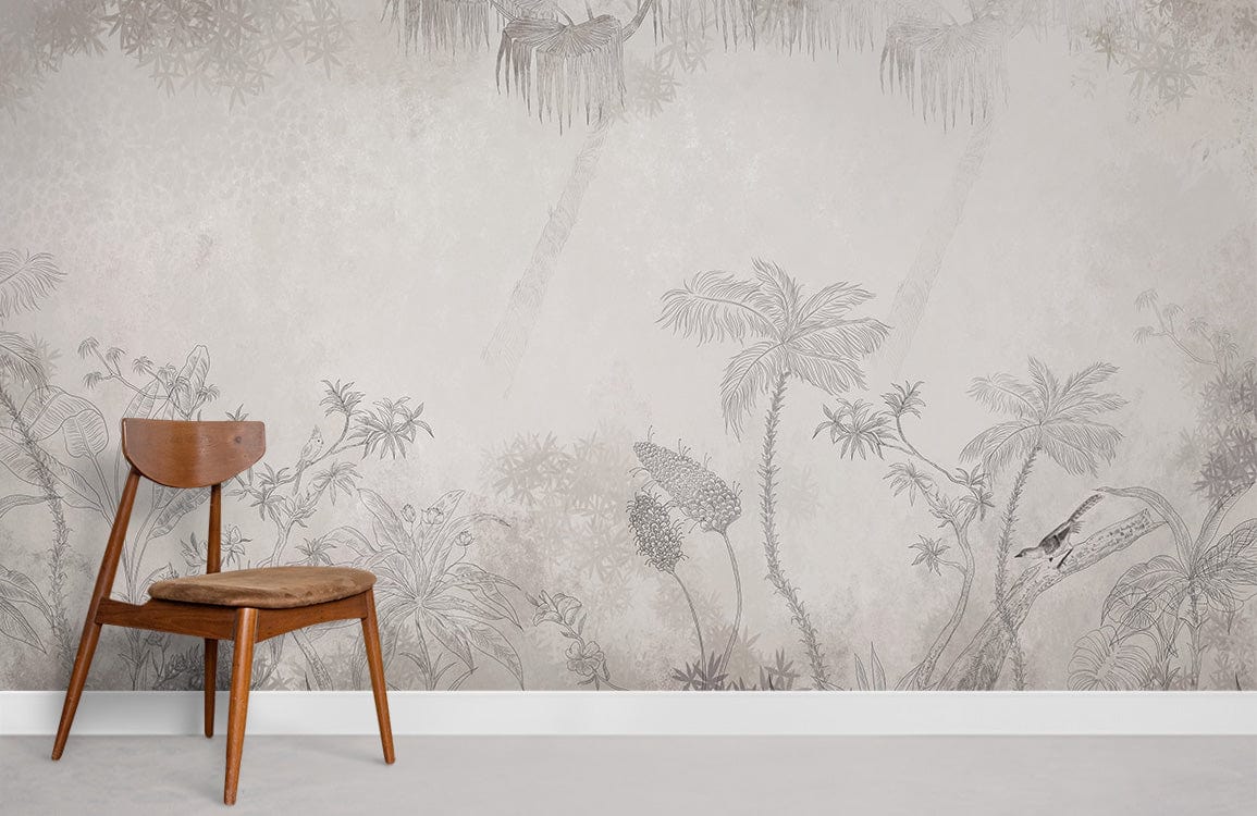 Grey Forest Wallpaper Mural Room