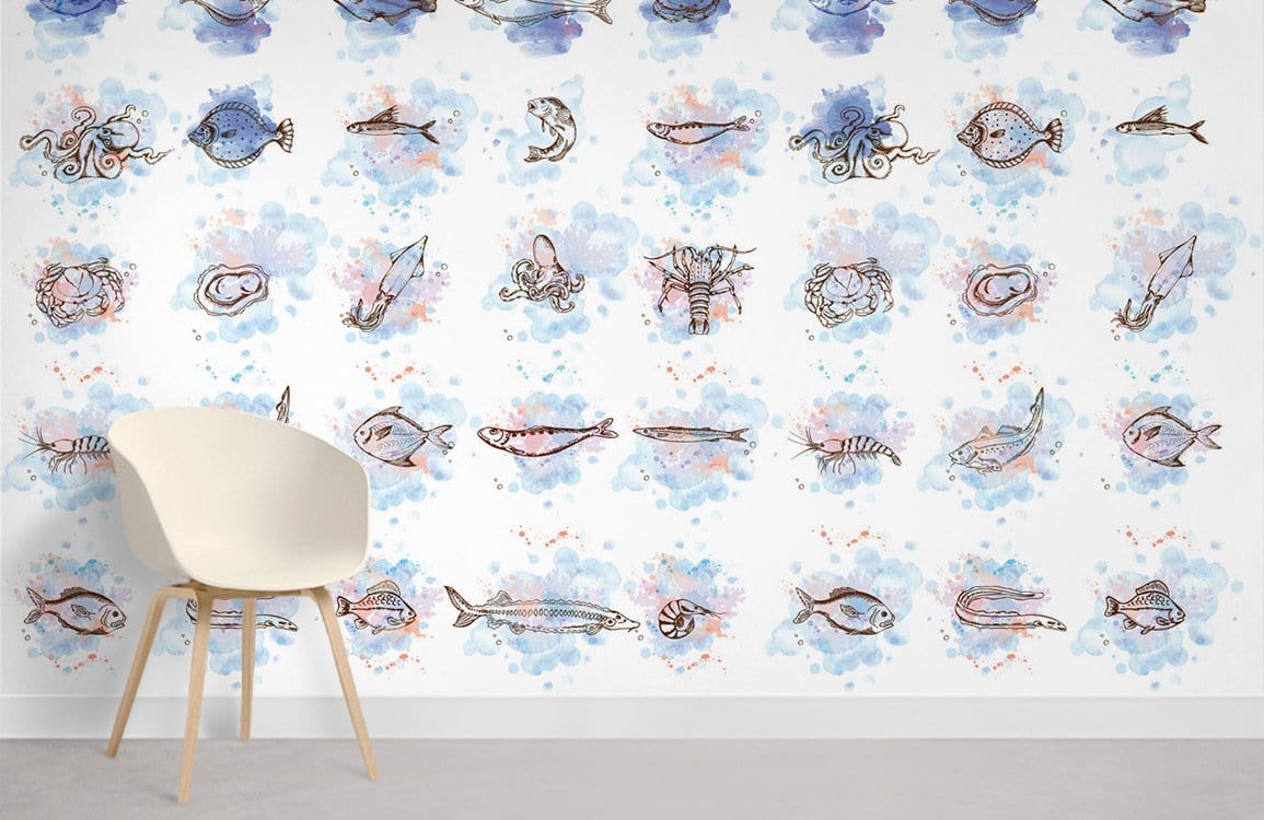 Ocean Fish Wallpaper Mural Room