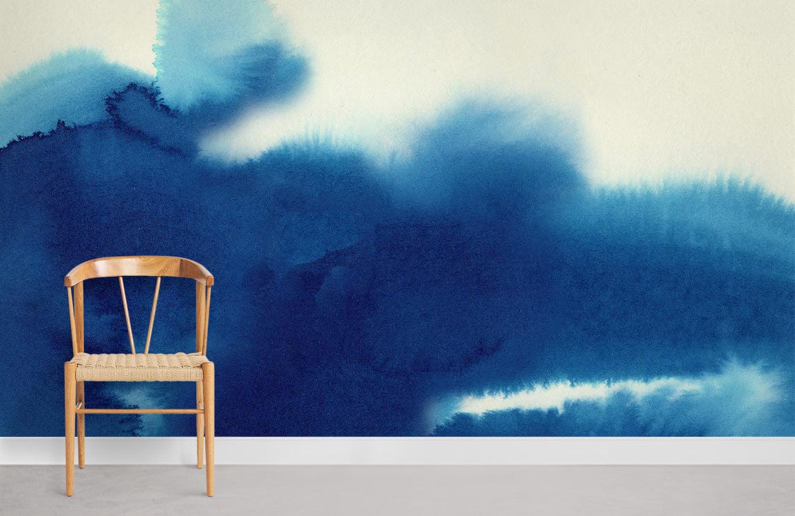 sea blue ink is like fog wallpaper mural