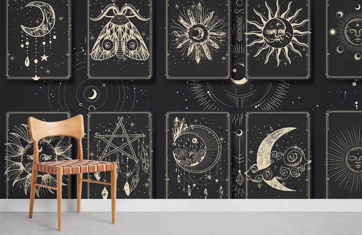 Star & Animal Signs Pattern Wallpaper Mural Room