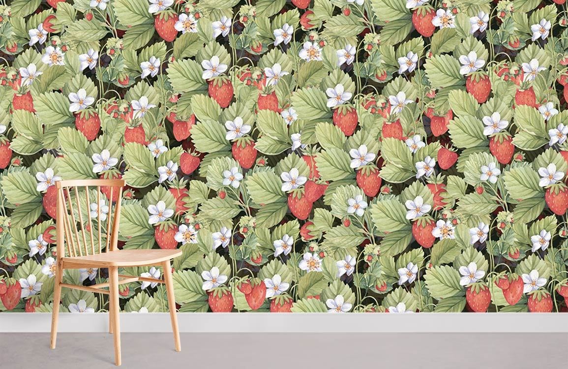 Strawberry Fields Mural Wallpaper Room