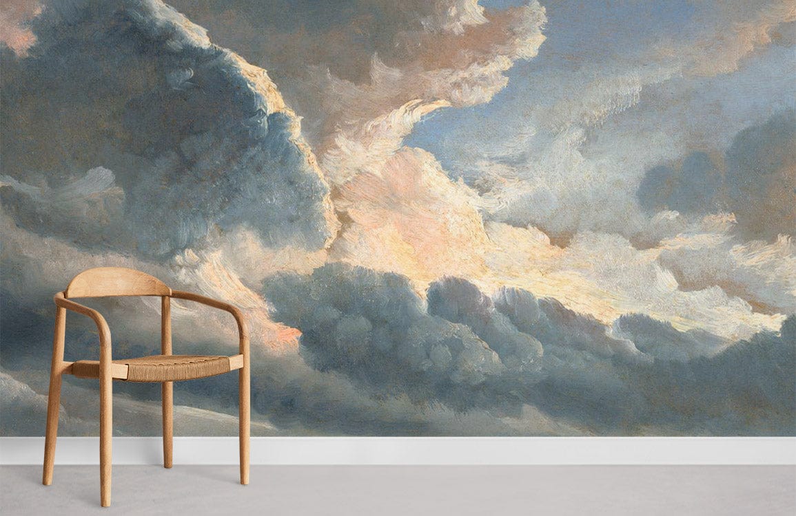 Sunset Clouds Mural Wallpaper Room