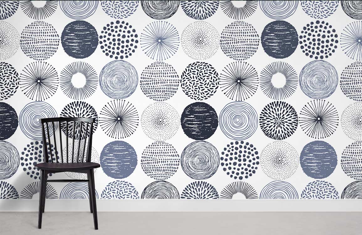 Varies Circles Wallpaper Mural Room