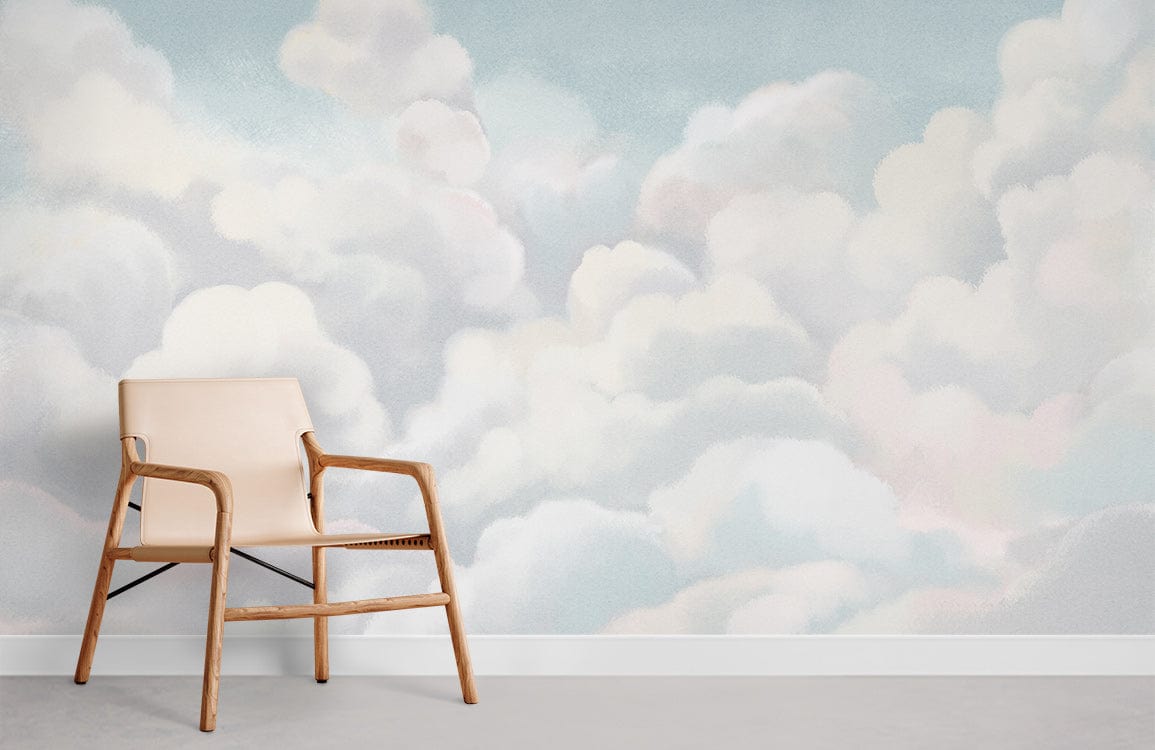 White Clouds Wallpaper Mural Room
