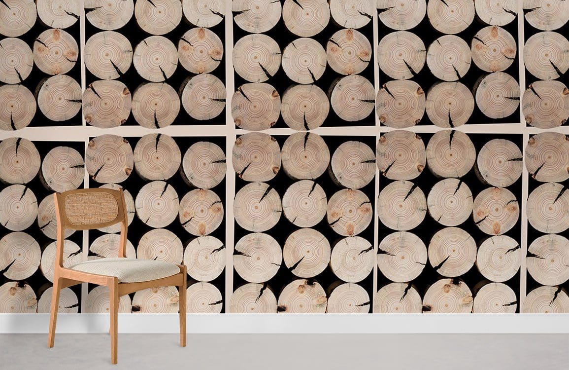 Wood Effect Pattern Effect Wallpaper Mural Room