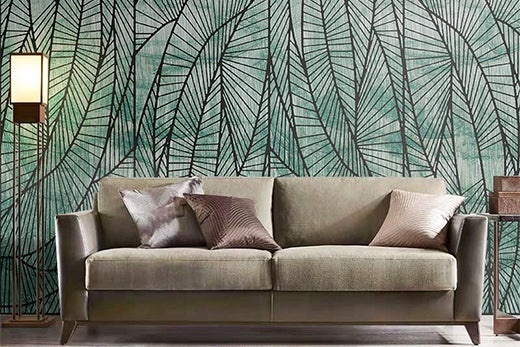 transparant banana leaves wallpaper mural