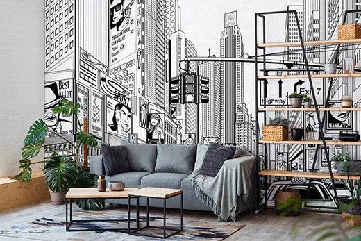 New York city street wallpaper mural
