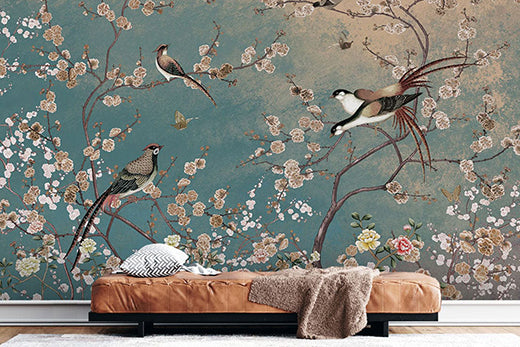 Chinoiserie Wallpaper Mural: Bringing the Beauty of Flowers and Birds