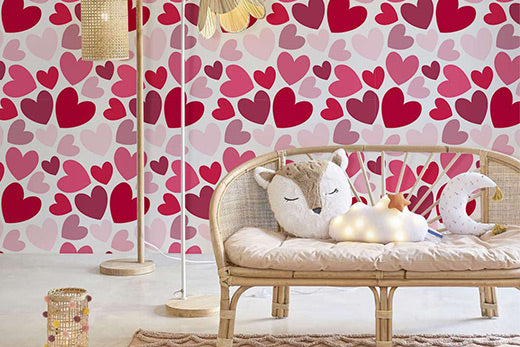 love pattern wallpaper mural