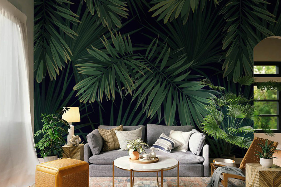 Green Tropical Leaves Wallpaper