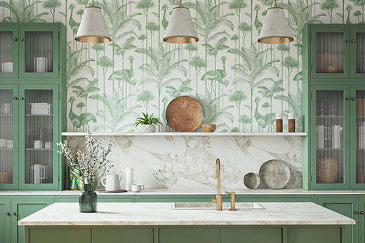 Kitchen Wallpaper where to place it and pattern ideas