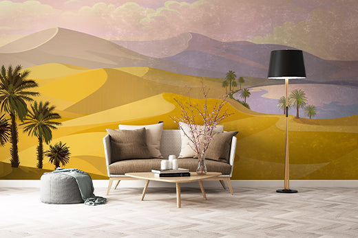 Bring the Sunshine In: Add Yellow Wallpaper Murals Into Your Living Room