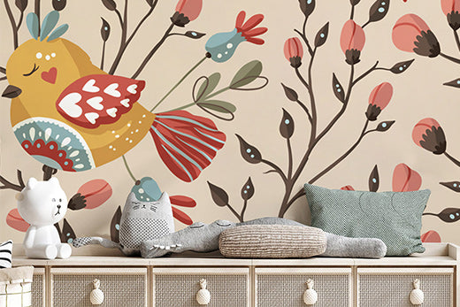 sleeping birds animal wallpaper for teenager room