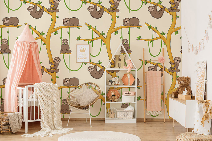 Sloth Wallpaper for Kids Room