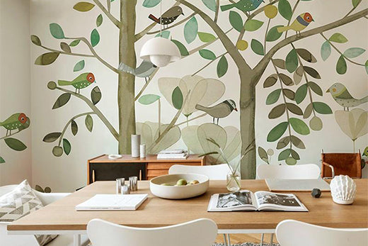 spring saplings fresh wallpaper mural