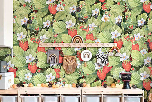 Cute Strawberry Wallpaper Murals That Best Fit To Your Home Interior