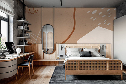 Design A Luxurious Teenage Bedroom With Brown Wallpaper Murals