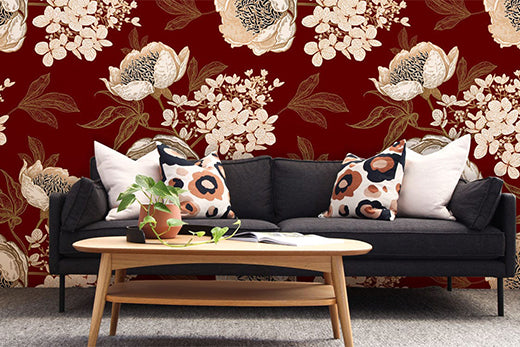painting flower wallpaper mural for ;iving room