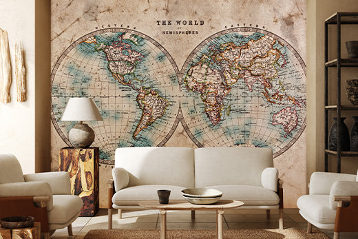 world hemisphere wallpaper mural