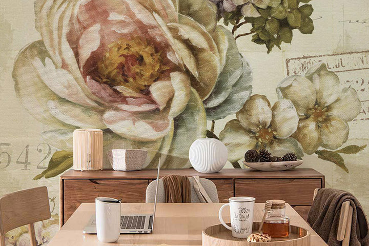 Retro Flower Wall Murals for Room