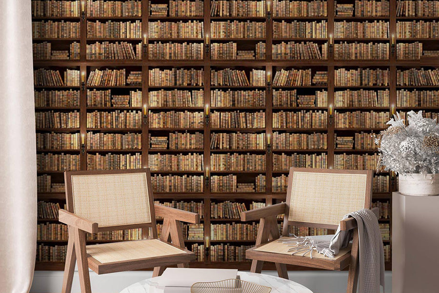 Antique Book Library Wallpaper for Home