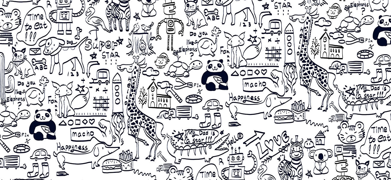 Black & White Lines Wall Mural