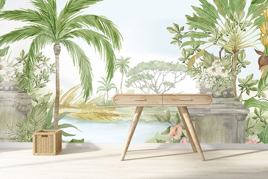 Palm Tree Wall Mural For Room | Ever Wallpaper Design