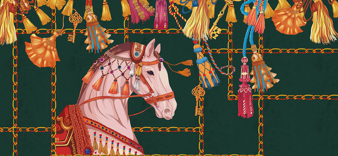 Horse Print Wallpaper Mural