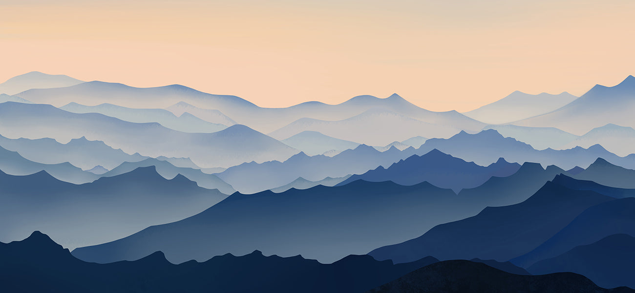 Blue Ombre Mountain Wallpaper Mural