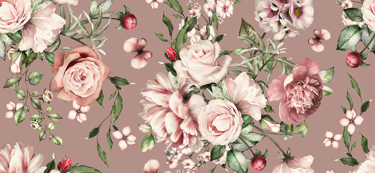 Pink Flower Wallpaper Mural