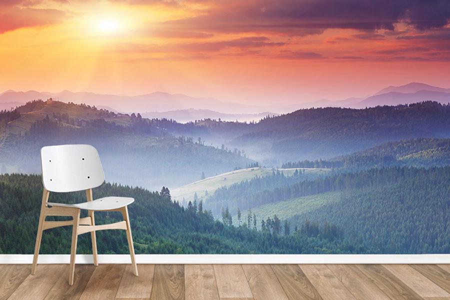 Sunset Scene Wallpaper for Room Decor