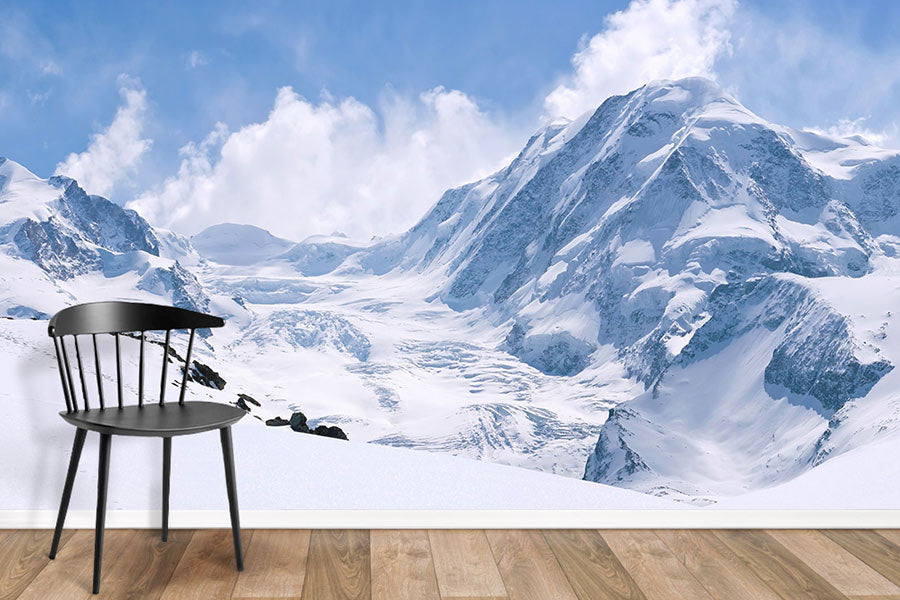 snow mountain snow wallpaper mural
