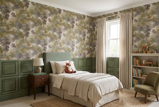 Sage Green Classic Square Panel Wall Mural Wallpaper