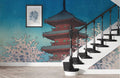 Pagoda Under Moonlight Mural Wallpaper