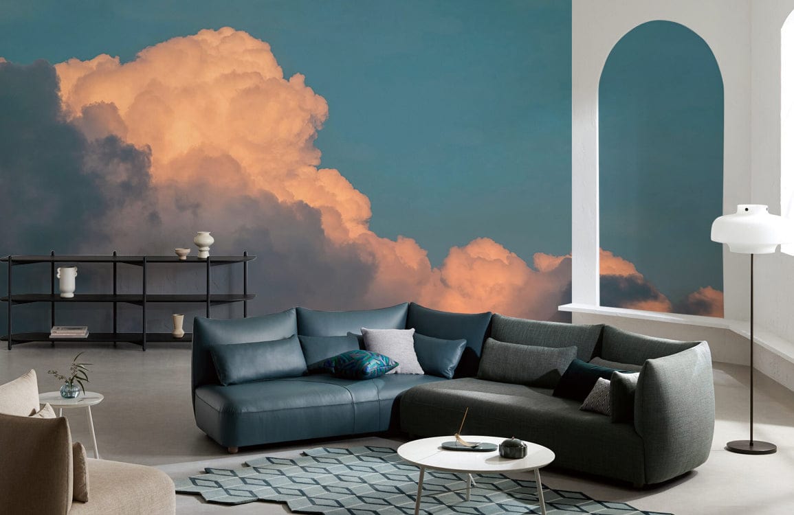 Dusky Ember Clouds Mural Wallpaper