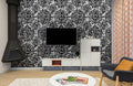 Monochrome Circular Grunge Mural Wallpaper