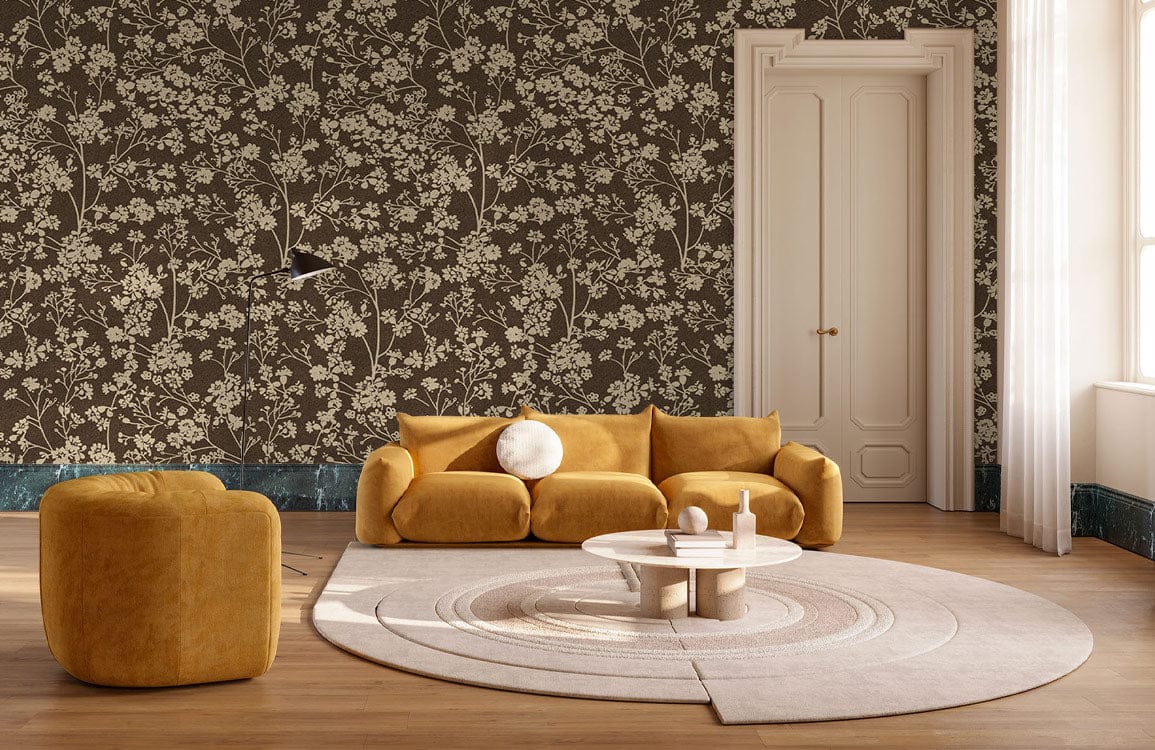 Vintage Botanical Lace Pattern Wallpaper