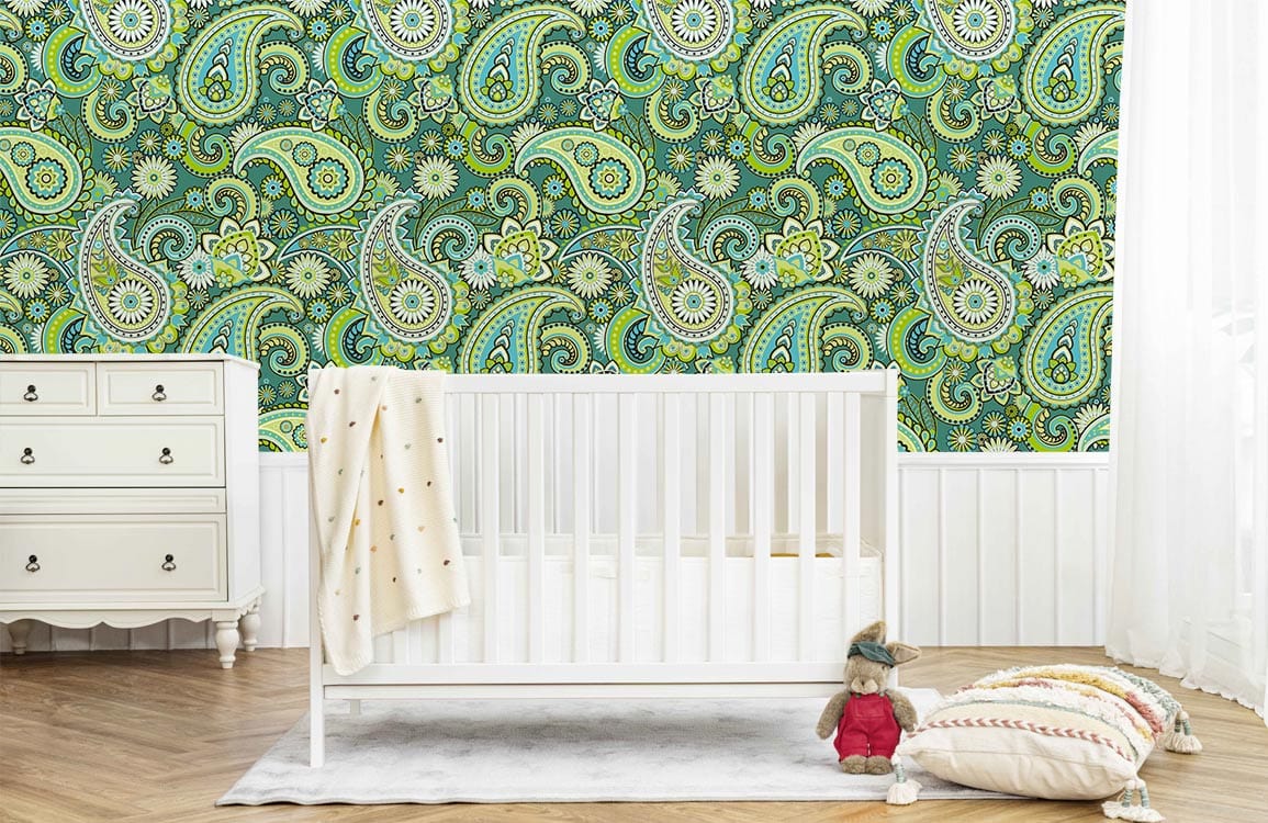 Paisley Meadow Delight Mural Wallpaper