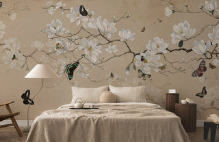 Delicate Magnolia Blossom Mural Wallpaper