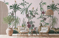 Tropical Paradise Leopard and Cockatoo Mural Wallpaper